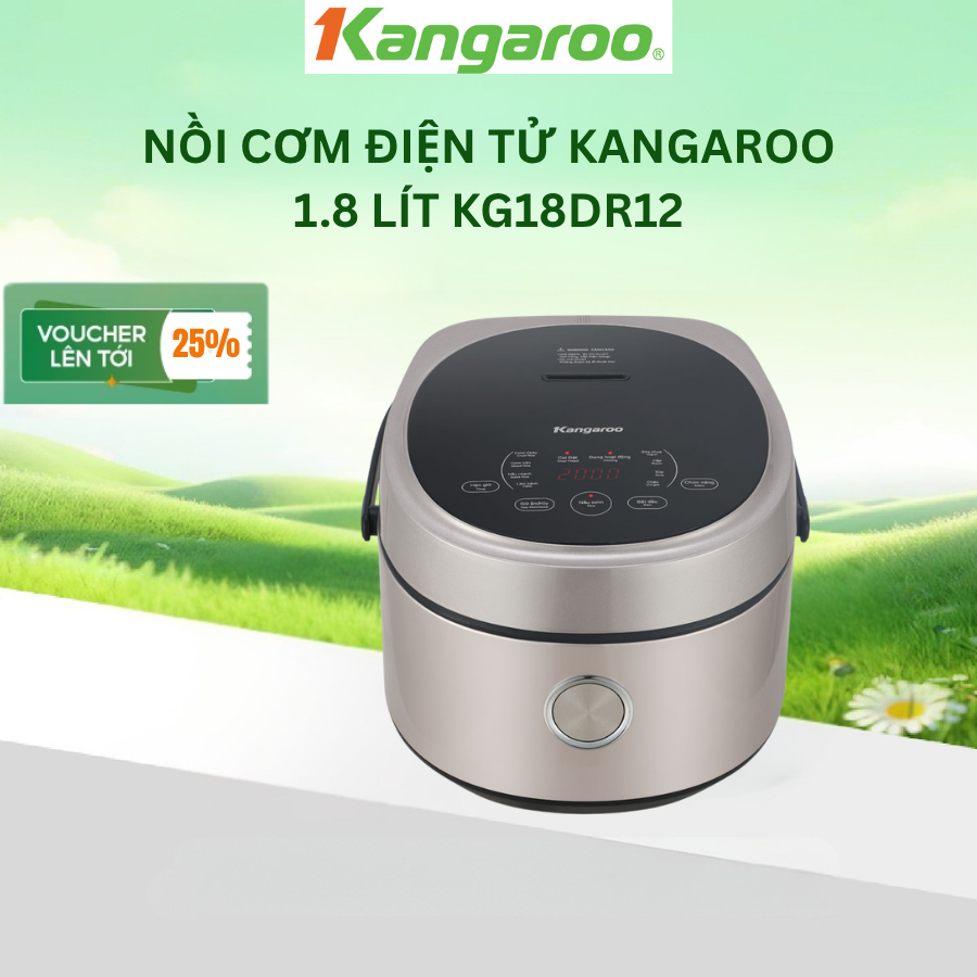 [Xả kho giá sốc] Nồi cơm điện tử Kangaroo 1.8 lít KG18DR12 - HÀNG CHÍNH HÃNG