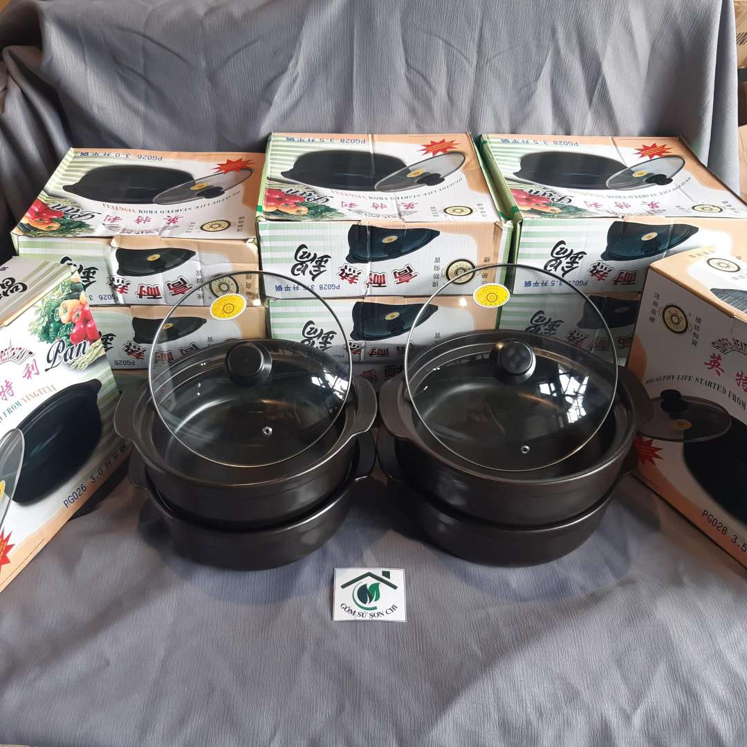 Nồi đất yingteli size lớn 10in, 3l, 3.5l dùng để kho thịt cá, nấu lẩu, gà nổ muối