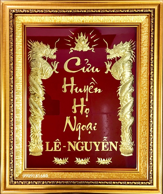 Bài vị Cửu Huyền Họ Ngoại mạ vàng 24k cao cấp