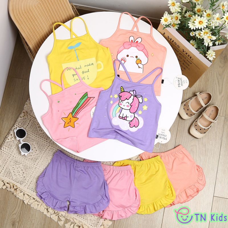 Bộ 2 dây bé gái minkymom chất thun lạnh loại 1