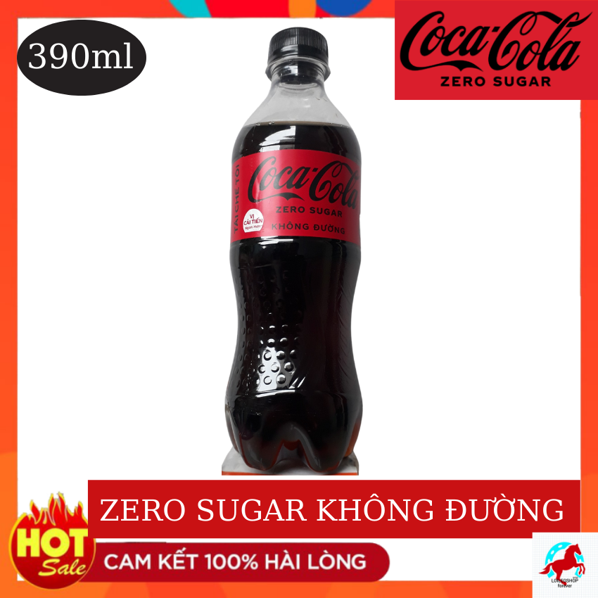 Lốc 6 chai Coca zero 390ml không đường- LOILEOSHOP BC70- Sảng khoái bất tận cho cơ thể cảm giác nhẹ nhàng, ăn ngon hơn, không đường không calo phù hợp cho những ai yêu thích nước ngọt nhưng vẫn muốn giữ ăn uống lành mạnh