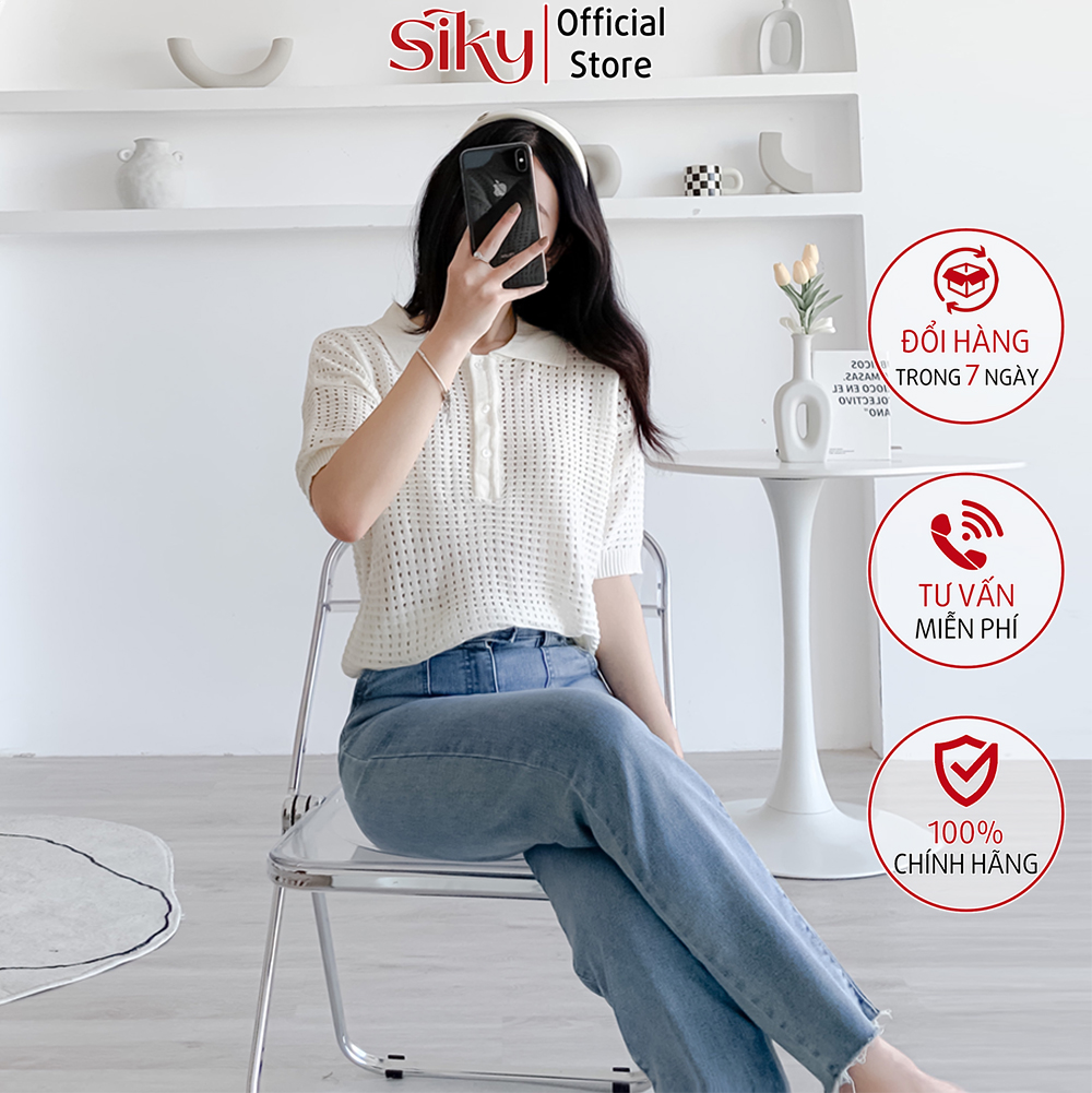 Áo polo lưới nữ siky chất len đẹp - apl01