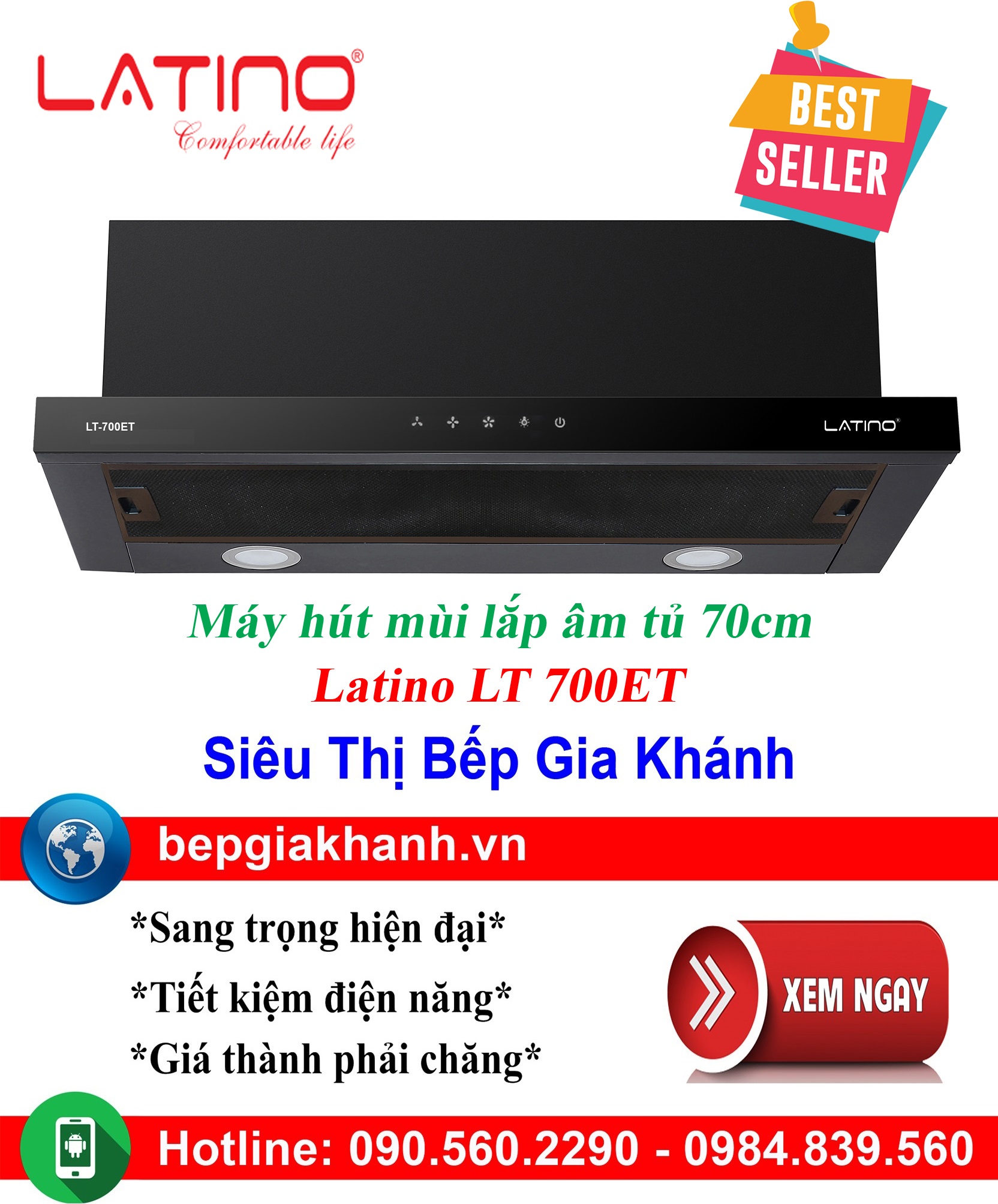[HCM]Máy hút mùi âm tủ 70cm Latino LT 700ET, máy hút mùi nhà bếp, máy hút mùi bếp, máy hút mùi kính cong, máy hút mùi canzy, máy hút mùi mini, máy hút mùi âm trần, máy hút mùi electrolux, may hut mui
