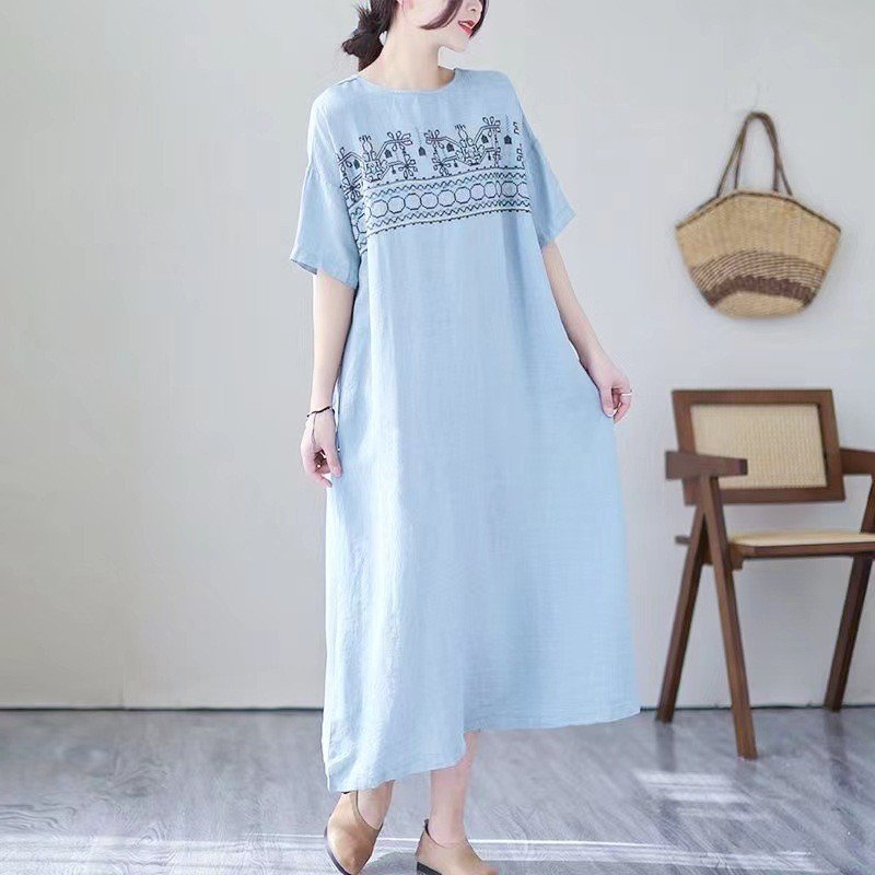 Đầm Dài  In Họa Tiết  Cho Nữ Thường Ngày Dáng Rộng Xuân Thu Áo Choàng Nữ Trang Phục Thanh Lịch