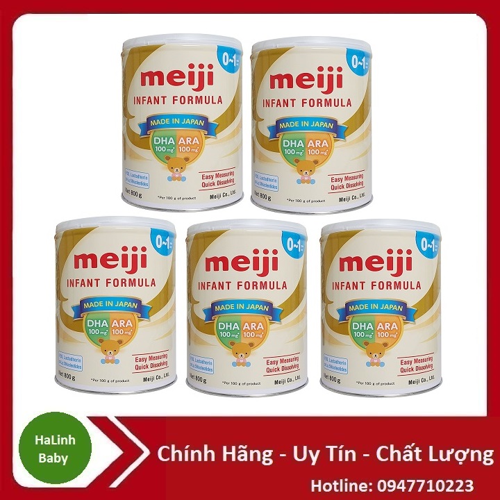 Combo 5 lon sữa meiji số 0, số 9