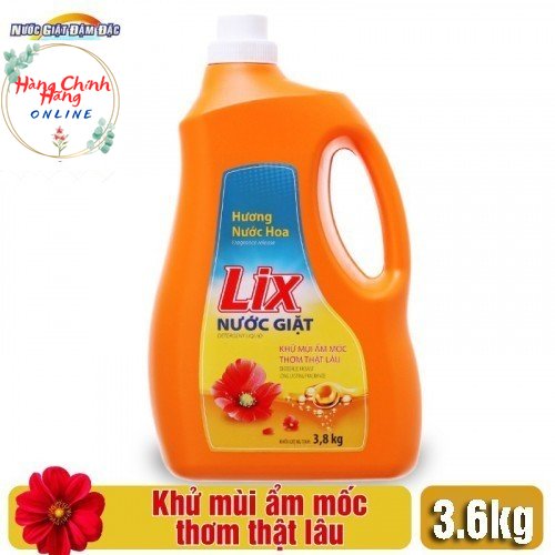 [HCM] Can Nước Giặt Lix 3,6Kg Hương Nước Hoa