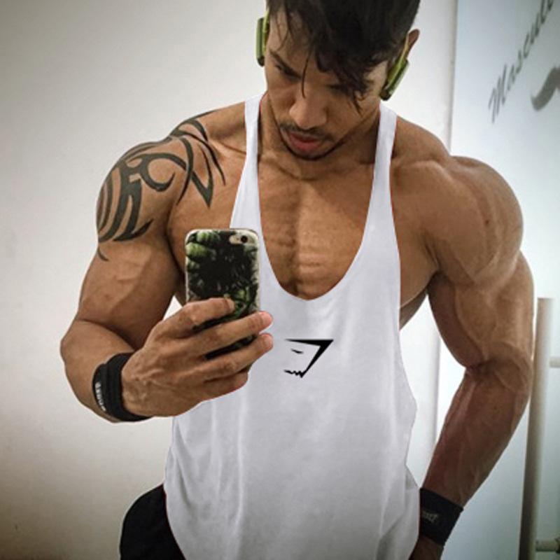 Áo tập gym nam gym shark - áo tập gym 3 lỗ vải cotton cao cấp