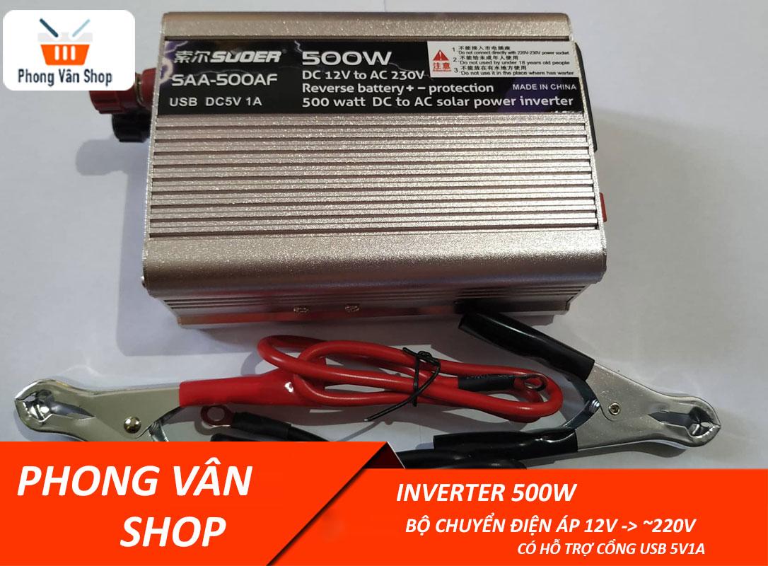 Bộ inverter 220v 500w - chuyển đổi điện 12v lên 220v