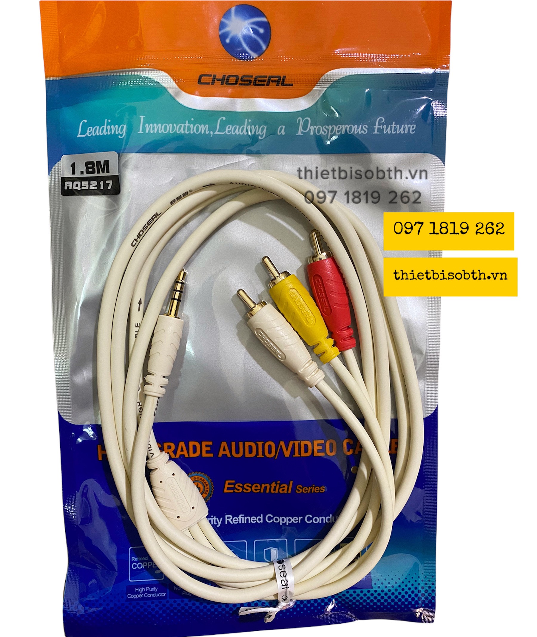 Dây AV 1 ra 3 Choseal Dài 1.8M - Dây Audio Choseal