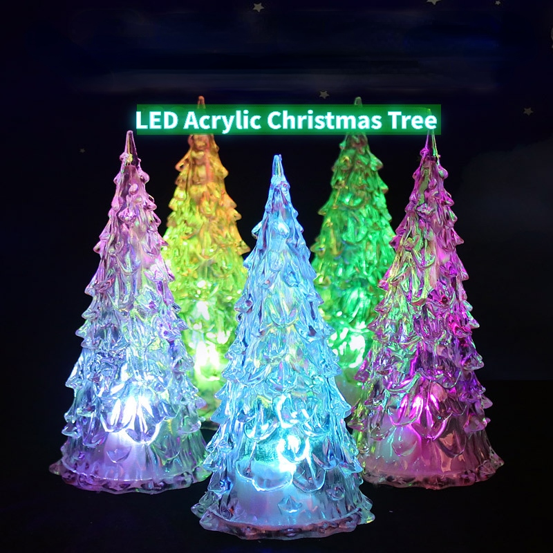 CW LED Acrylic Christmas Tree Children 39 s Luminous Toys Colorful Crystal