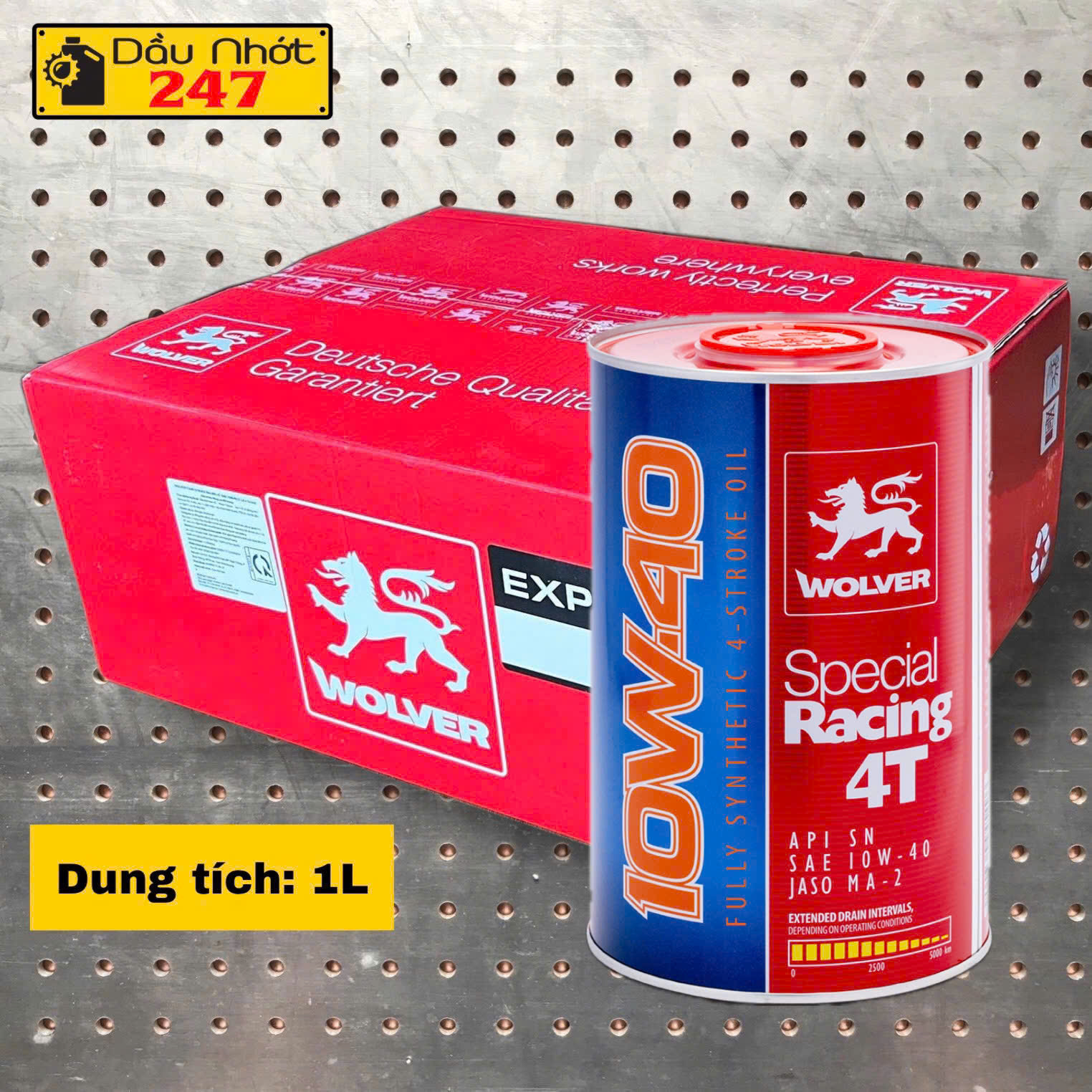 (Lon 1L) Thùng nhớt Wolver Special Racing 10w40