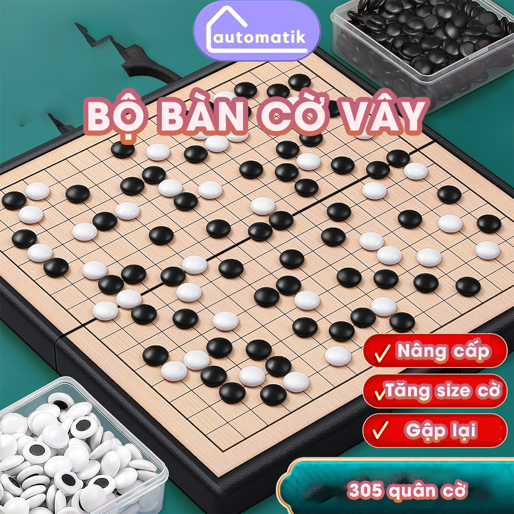 Bộ Bàn Cờ Vây Nam Châm PVC 29cm Nâng Cấp Automatik Tăng Size Cờ 305 Quân An Toàn Không Mùi Chống Va Đập Gấp Gọn Chống Ẩm