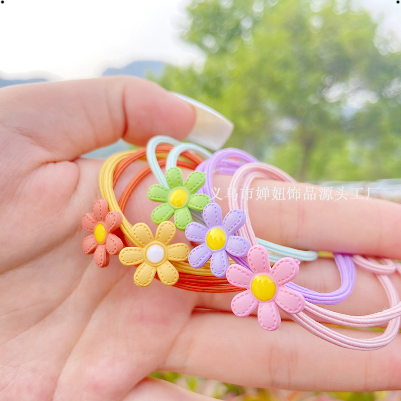 Dây cột tóc nữ, dây buộc tóc nữ hàn quốc hình bông hoa nhiều màu, dây cột tóc dễ thương