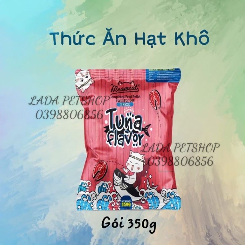 Hạt thức ăn khô cho mèo Meowcat, hạt cho mèo mọi lứa tuổi gói 350gram