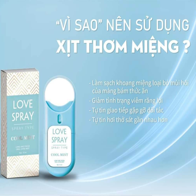 Xịt thơm miệng qlady love spray hương bạc hà 100ml chính hãng, diệt khuẩn, ngăn ngừa vi khuẩn hôi miệng sinh sôi