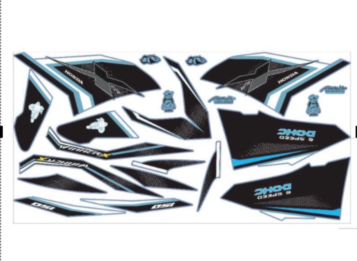 Tem rời Winner X dán xe xanh