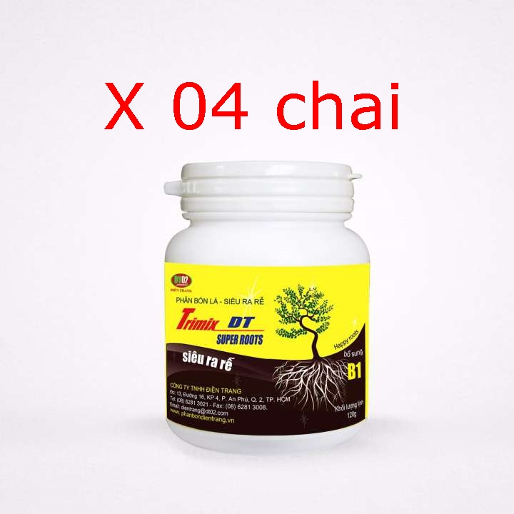 Phân bón lá siêu ra rễ TRIMIX DT super roots 120gr có bổ sung vitamin B1 giúp kích thích ra rễ cực mạnh kích thích cây tăng trưởng chống rụng hoa & tăng đậu trái