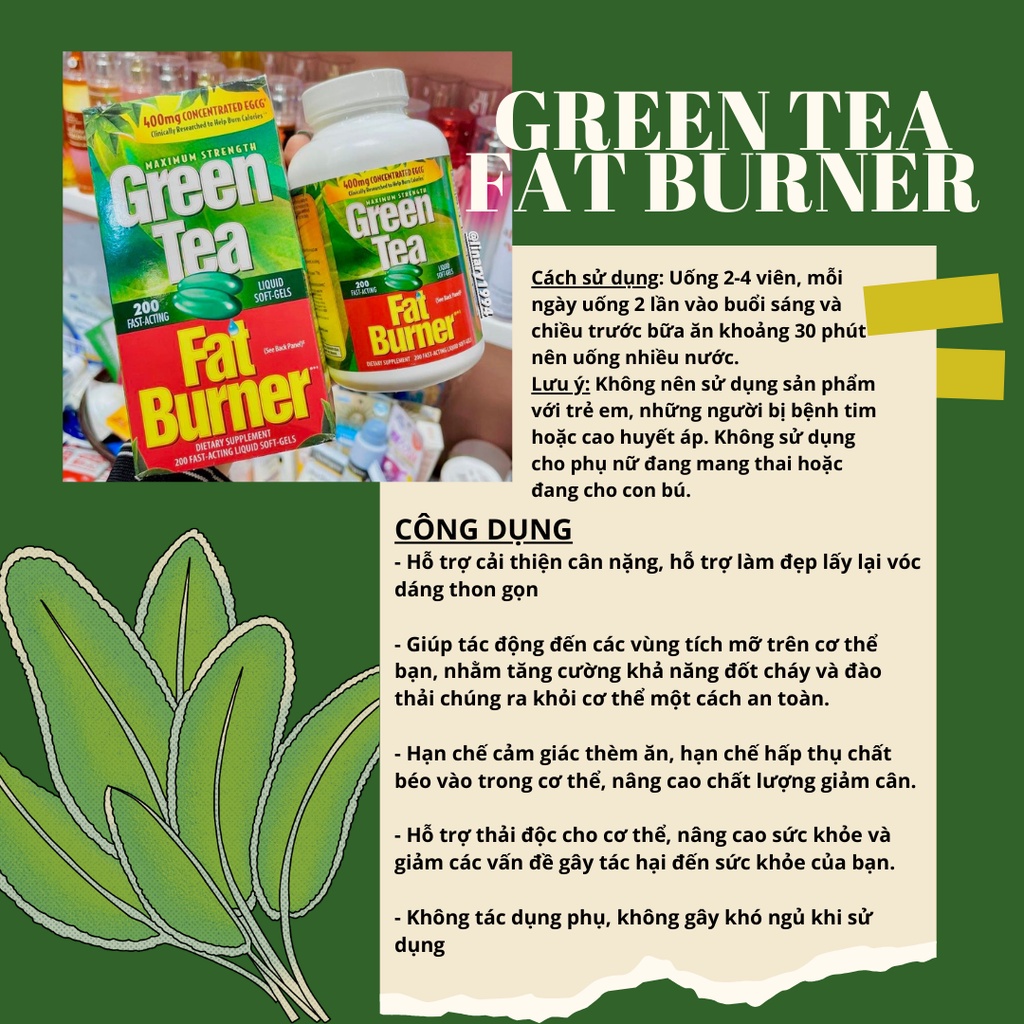Viên uống giảm cân từ trà xanh Green Tea Fat Burner