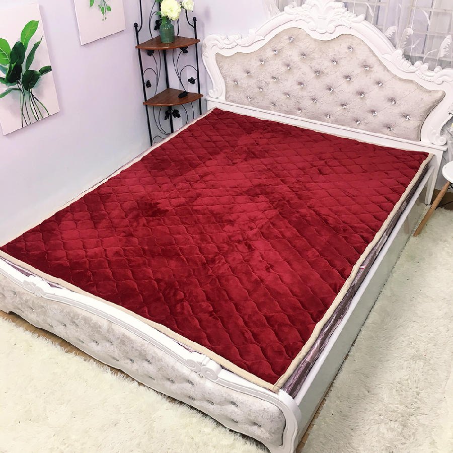 Thảm Nỉ Cừu Trải Giường/Trải Sàn ĐỎ ĐẬM sang chảnh,sang trọng