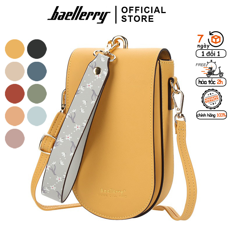 Túi Ví Nữ Hàng Hiệu Baellerry Với 2 Dây Đeo Họa Tiết Cách Điệu, Đáy Bầu Đựng Vừa Điện Thoại, Thẻ, Giấy Tờ - N8613