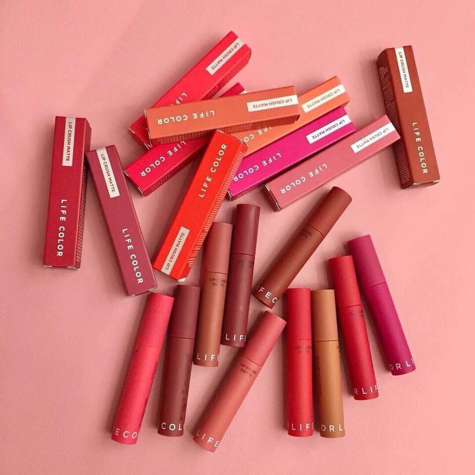 Combo 5 son kem siêu lì its skin life color lip crush matte son siêu lì lên môi đẹp