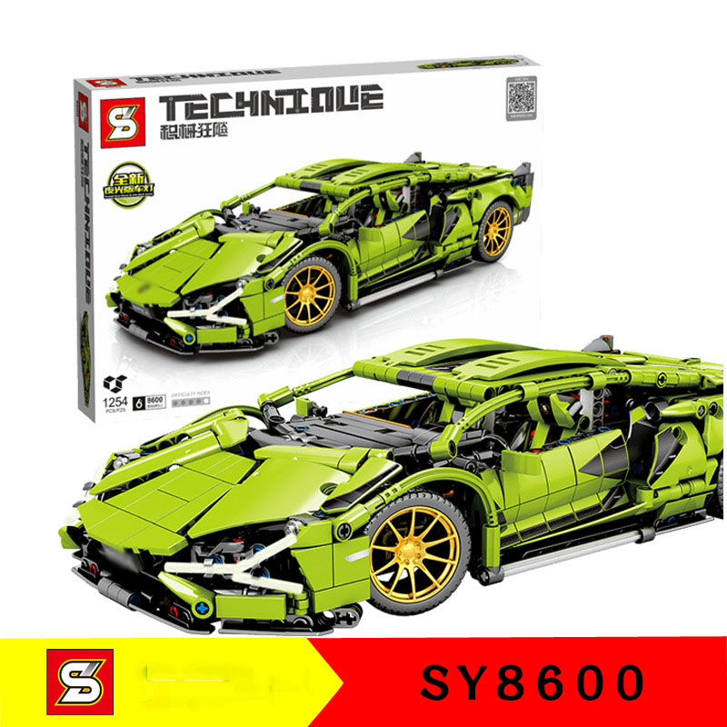 Đồ chơi lắp ráp kiểu lego mô hình siêu xe Lamborghini Model SY8600 với 1254 chi tiết