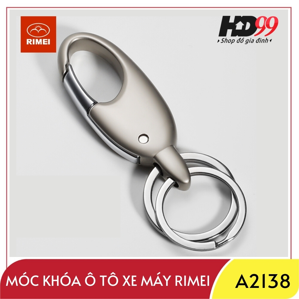 Móc Khóa Ô tô Xe Máy RIMEI A2138-2 Cao Cấp Từ Thép Đặc Biệt Mạ Crome Sáng Bóng Phong Cách Đơn Giản Lịch Lãm