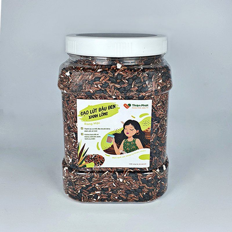Trà gạo lức đậu đen xanh lòng rang mộc thiện phát - hộp / túi zip 1kg