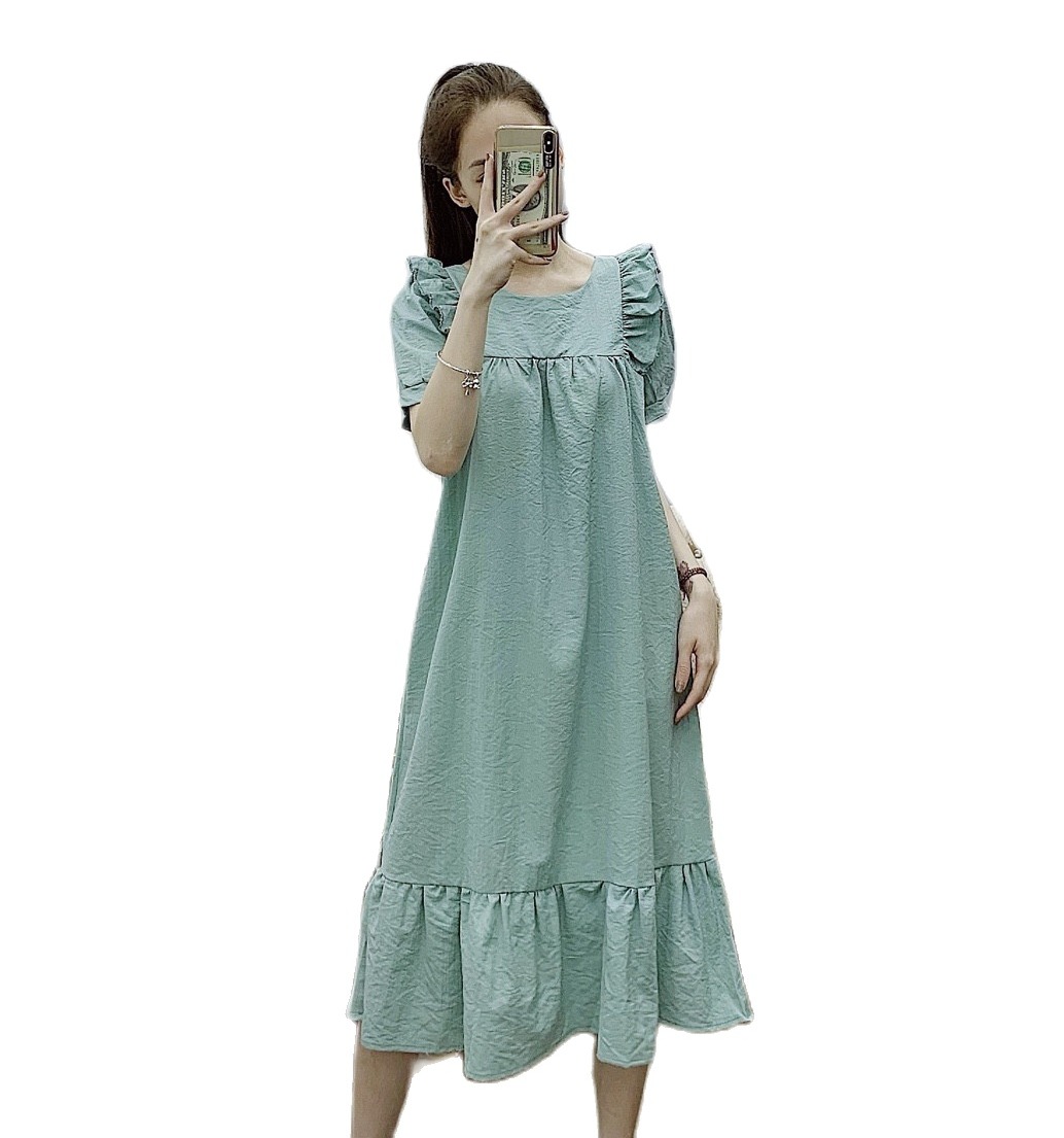 Mã D036: đầm váy nữ mùa hè dáng dài nhẹ nhàng quá gối ChamCham Shop
