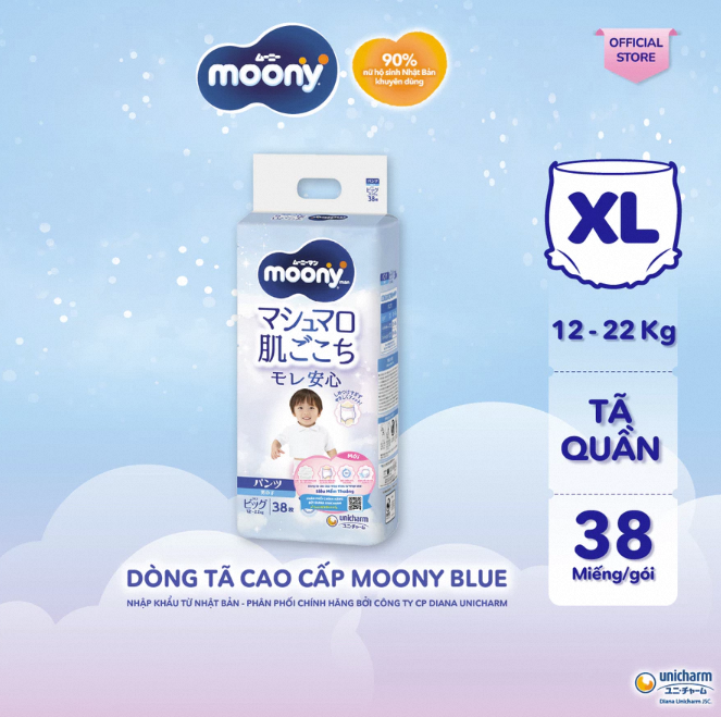 Tã quần Moony XL38(boy)