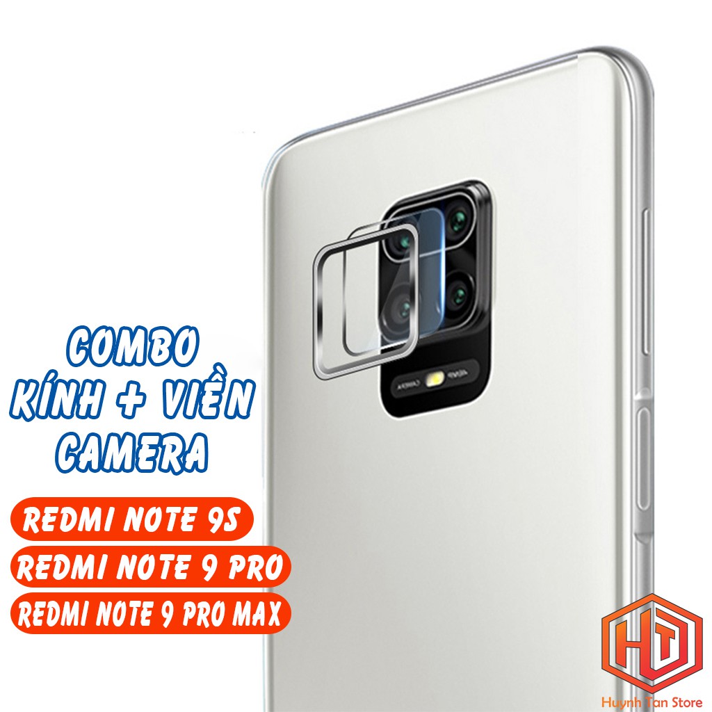 Combo Viền Nhôm + Cường lực camera Xiaomi Redmi Note 9s Note 9 Pro Note 9 Pro Max bảo vệ toàn diện