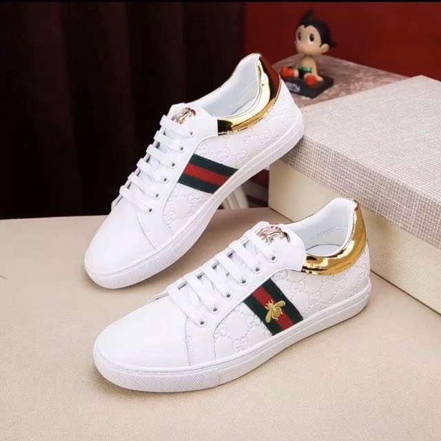 Giầy thể thao gót vàng ong trắng nam