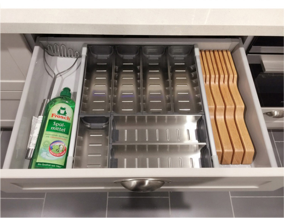 KHAY CHIA THÌA NĨA INOX 304 MỎ RỘNG LẮP NGĂN KÉO TỦ BẾP