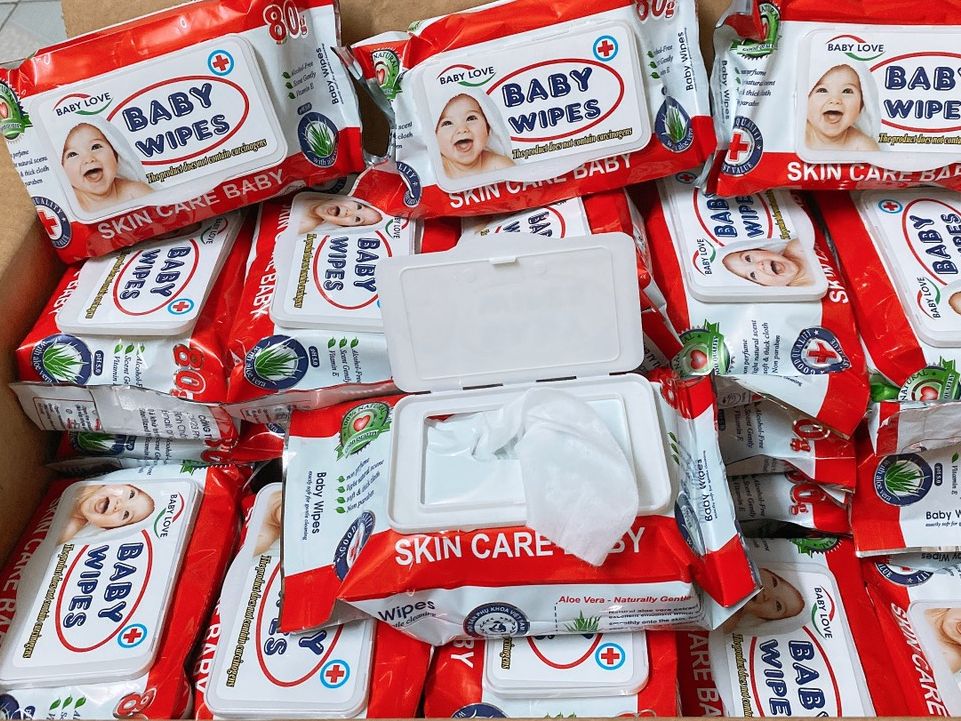 Combo 5 gói khăn giấy ướt baby wipes bịch 80g