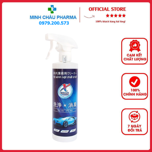 [CHÍNH HÃNG] Xịt tẩy rửa diệt khuẩn Ô tô – Xwash For Car chai 500ml