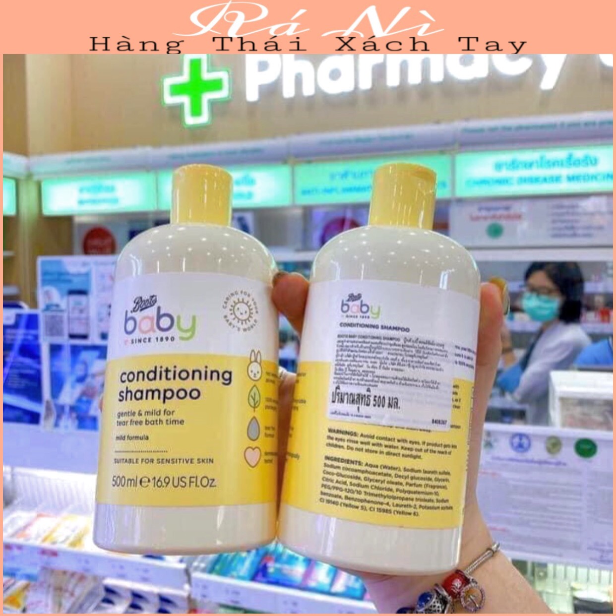 Dầu gội kèm dầu xả boots thái lan cho bé chai 500ml