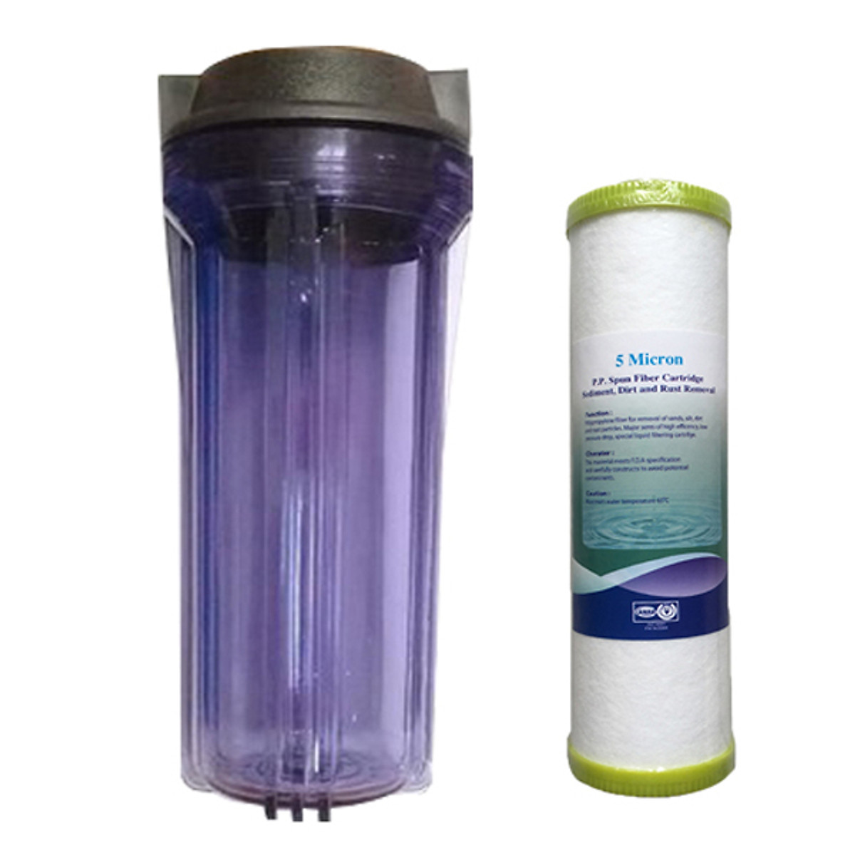 Cốc lọc zen trong 10inch kèm lõi thô - cốc trong zen 13