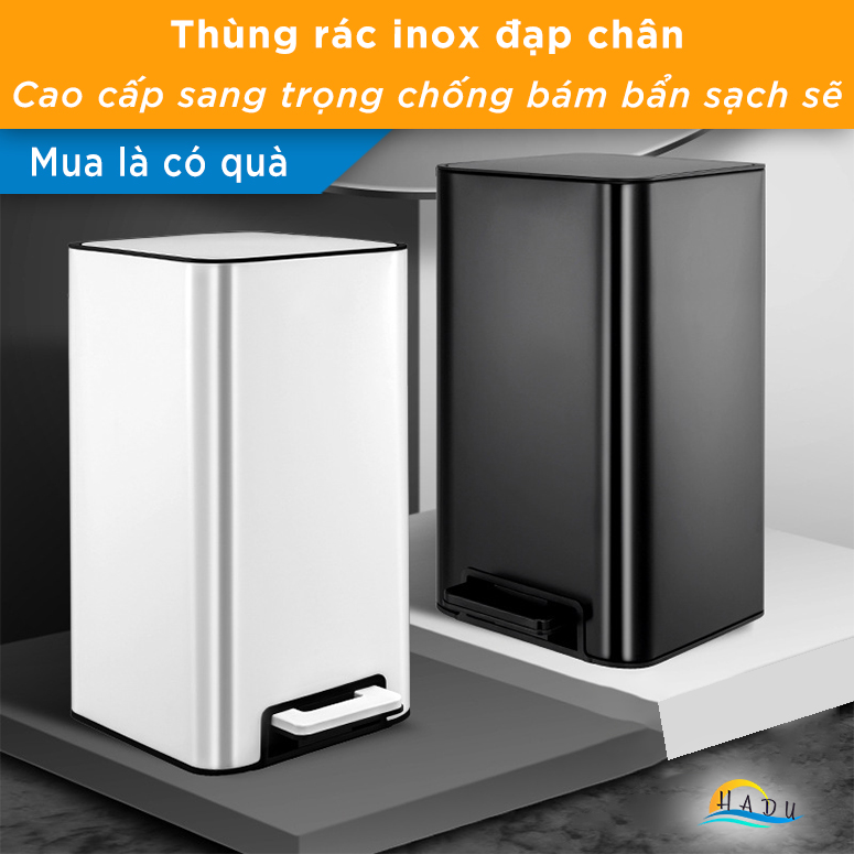 Thùng Rác Thông Minh Có Nắp Đậy Nhà Bếp To 9 Lít Inox Cao Cấp Đạt Chất