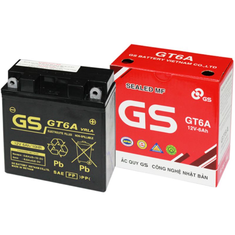 ⚡️Ắc Quy GS GT6A Cho Xe Honda, Yamaha, Suzuki Chính Hãng