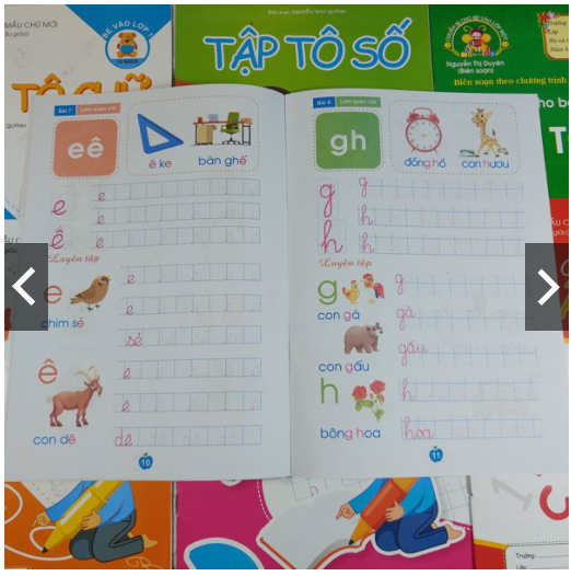 Bộ 10 vở tô màu, tô chữ, tô số, tô nét cơ bản nhiều chủ đề cho trẻ mẫu giáo(kèm 2 bút chì)