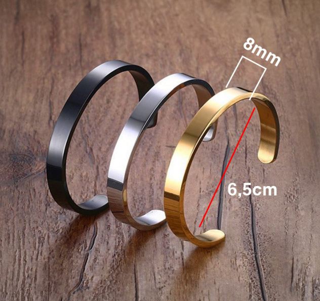 VÒNG TAY NAM INOX TITAN KIỂU HỞ ĐỦ MÀU BẢNG 8MM+TẶNG HỘP