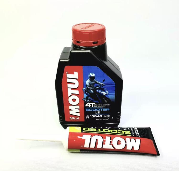 [HCM]DẦU NHỚT MOTUL SCOOTER LE 10W-40 + NHỚT HỘP SỐ MOTUL 120ML