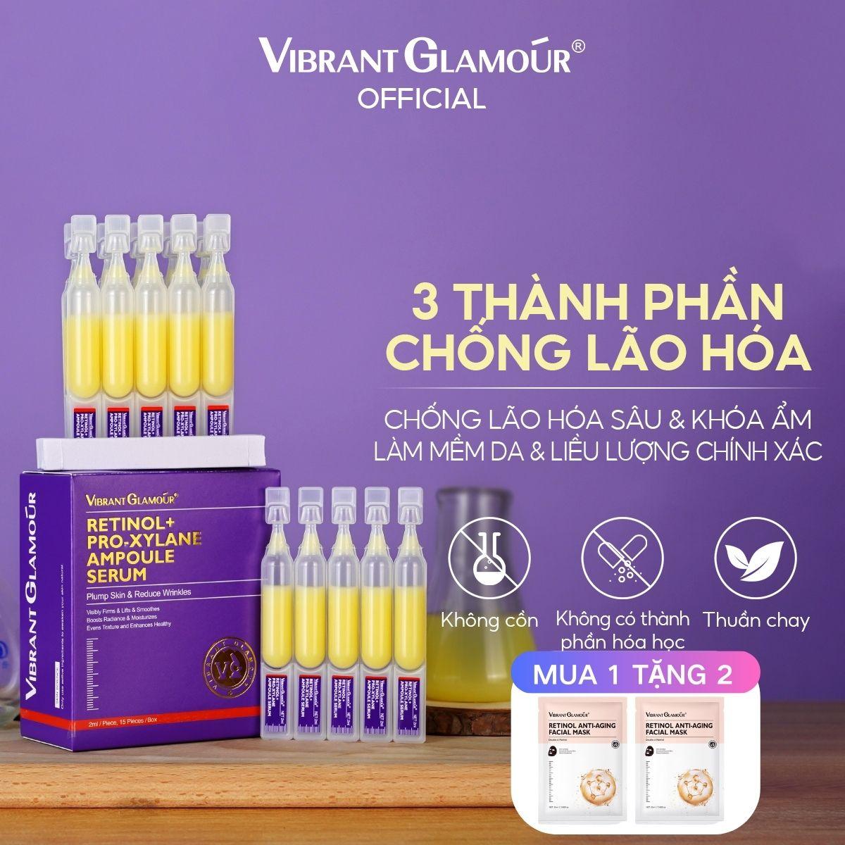 VIBRANT GLAMOUR Retinol Serum Chống lão hóa Giảm nếp nhăn Sửa chữa ổn định & Làm mịn Tăng cường rạng rỡ & Dưỡng ẩm