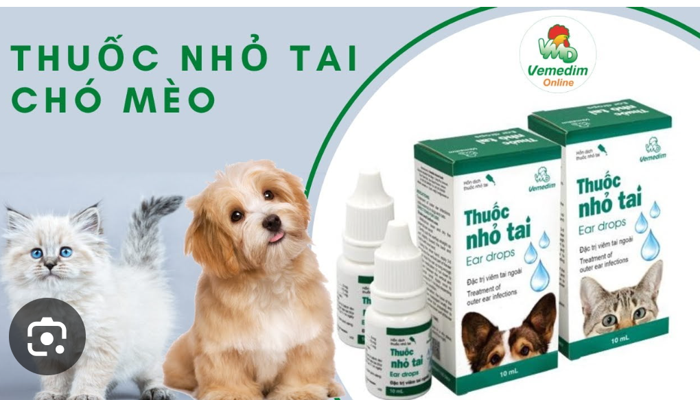 DUNG DỊCH NHỎ TAI CHO CHÓ MÈO VIEM TAI EAR DROP VEMEDIM
