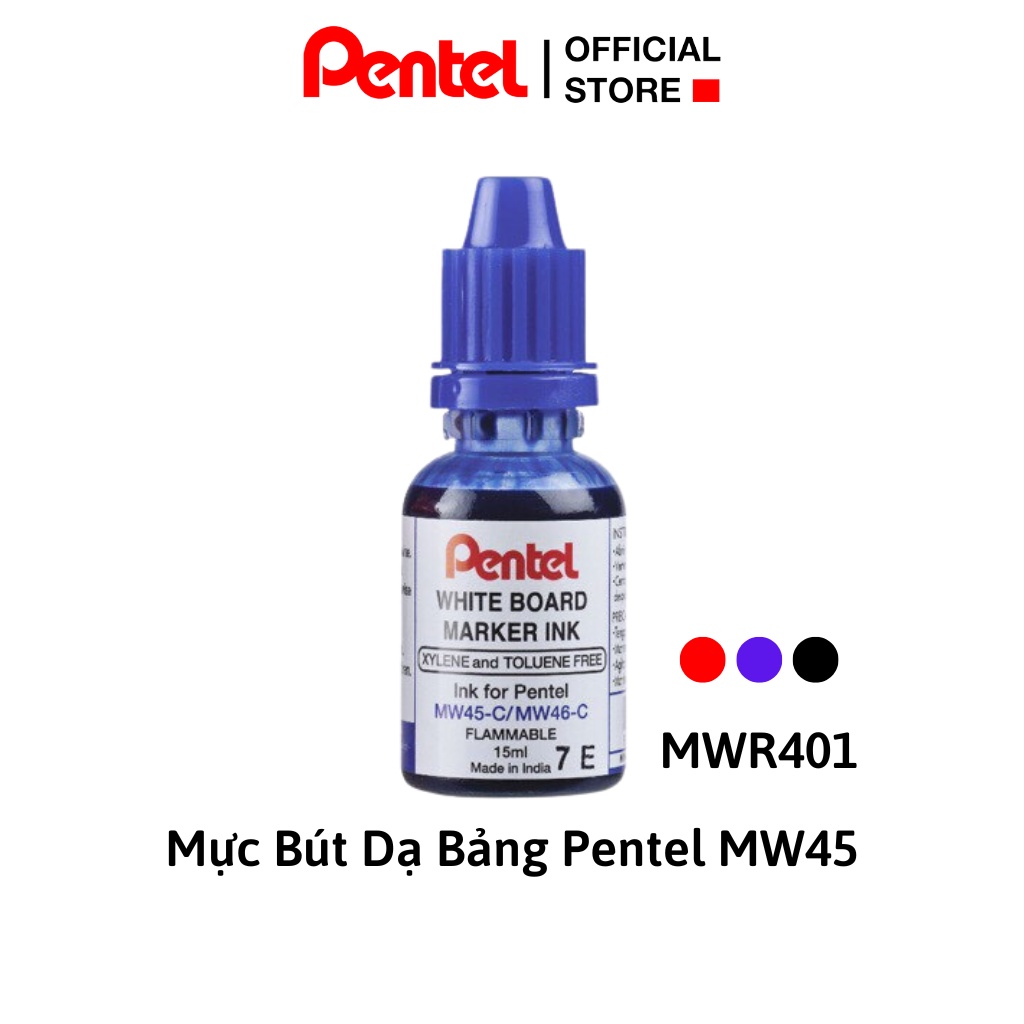 Mực Lông Bảng (White Board Marker INK) Nhật Bản Pentel MWR401- Refil Bút Lông Bảng MW45 - Không Chứa Cồn, Có Chứng Nhận RoHS Về Chất Lượng Sản Phẩm - Không Độc Hại - Cam Kết Hàng Chính Hãng