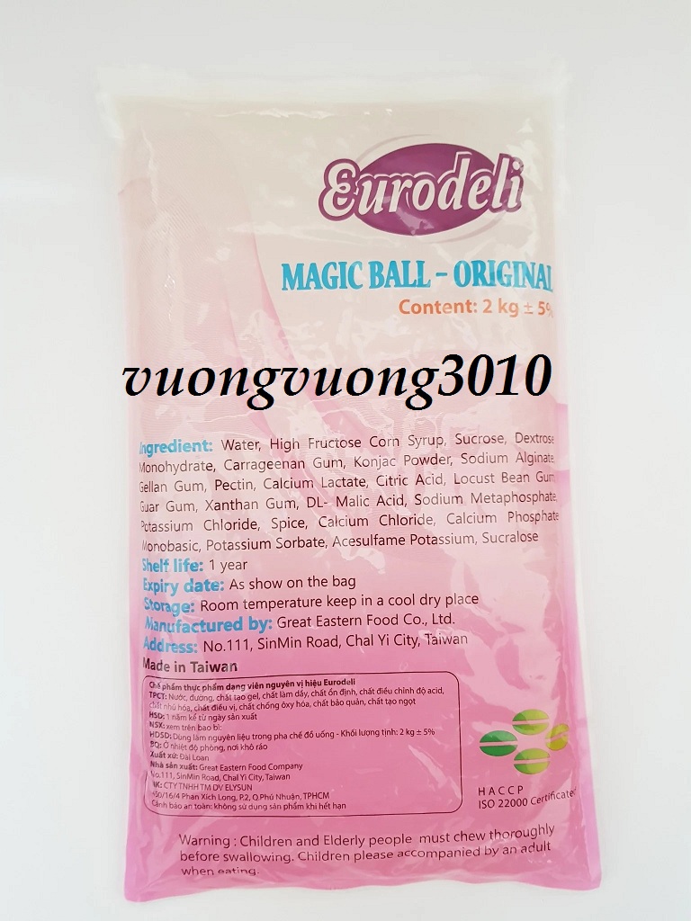 Thạch Ngọc Trai Trắng 3Q Eurodeli Gói 2kg