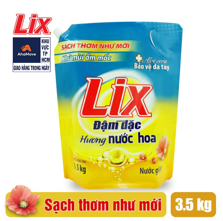 Nước giặt Lix Hương Nước Hoa túi 2.6KG/3.5KG