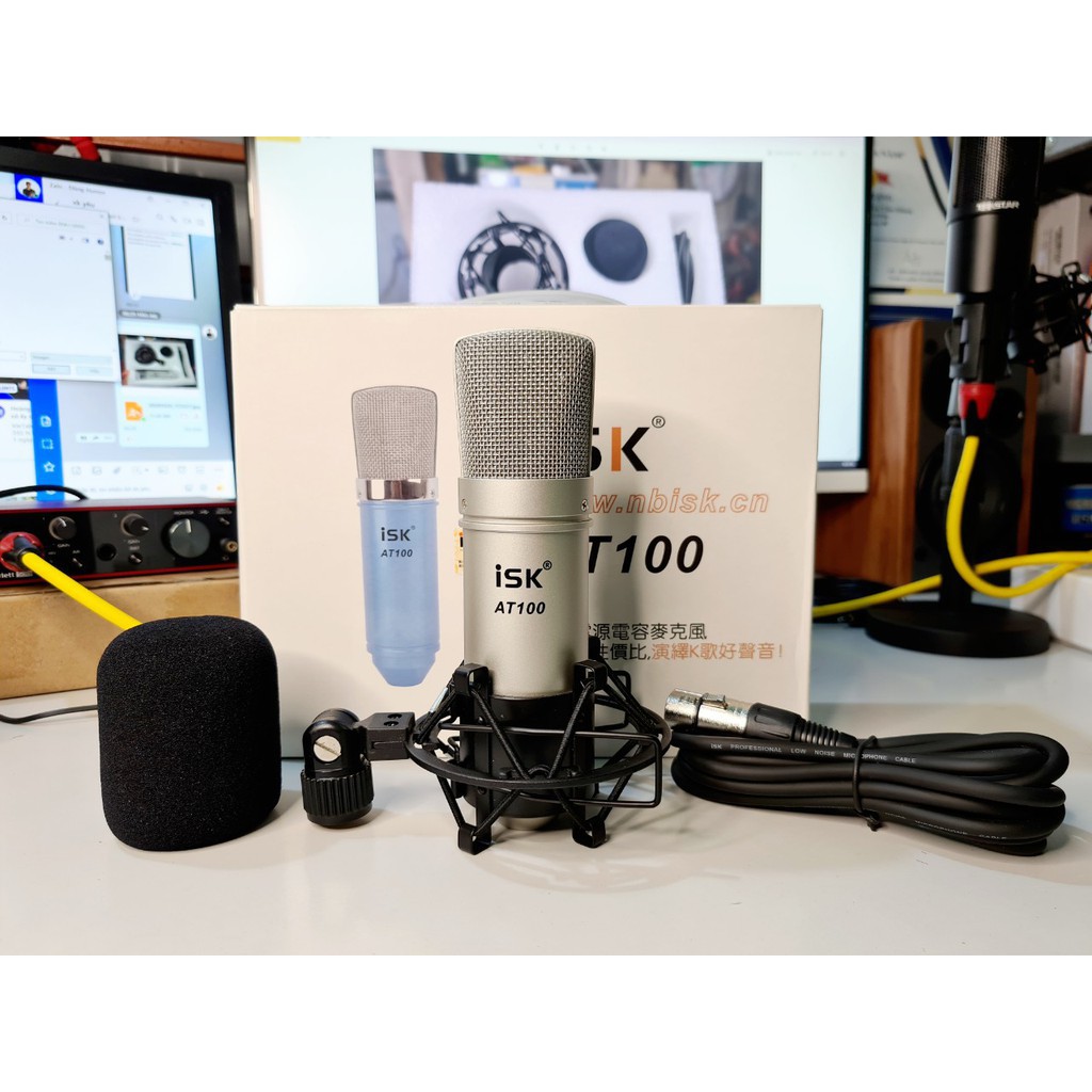 Combo ISK AT100 - Sound Card K300 Hát Thu Âm Livestream Karaoke bảo hành 12 tháng
