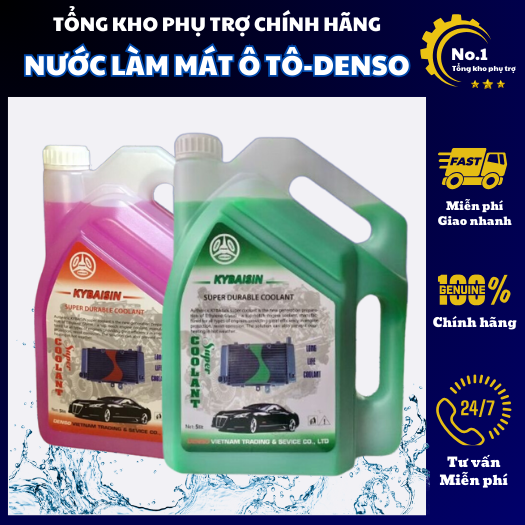 [THÙNG 4 CAN] Nước làm mát ô tô DENSO - Nước mát ô tô màu xanh đỏ chính hãng 5L