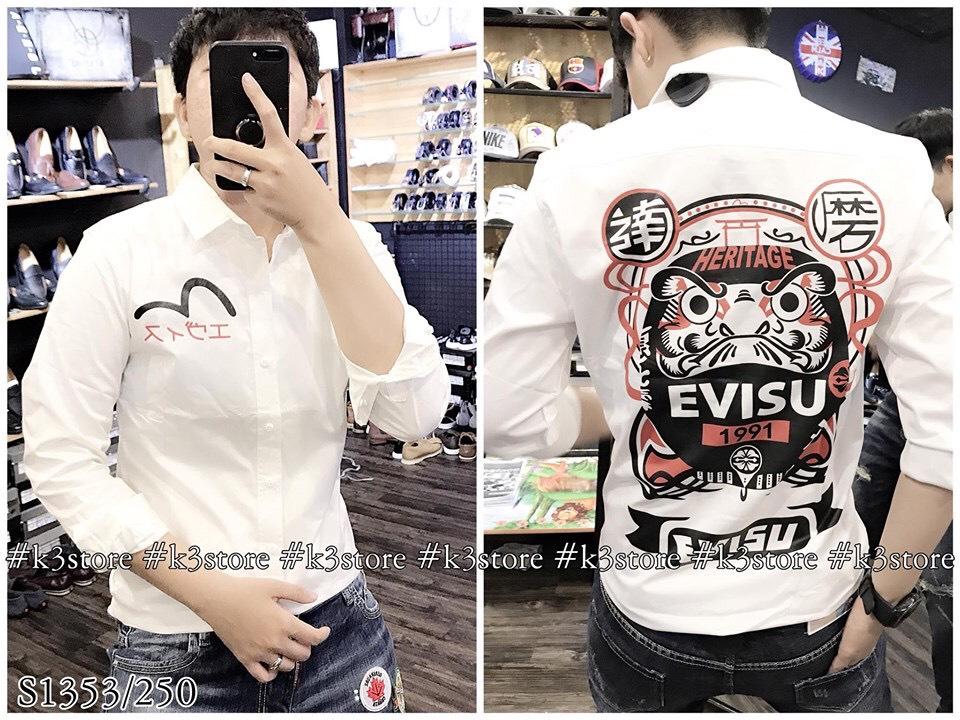 Áo sơ mi nam EVISU họa tiết siêu chất, phong cách cá tính